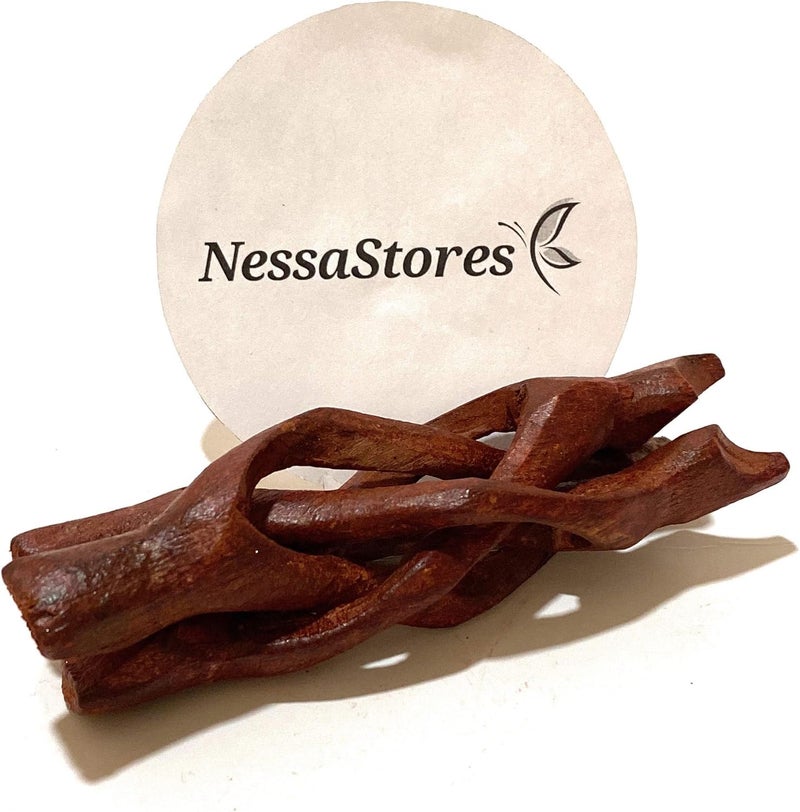 NESSASTORES - Carved Tripod Wood Stand Holder 4" #JC-045 (8 pcs) - Image 3